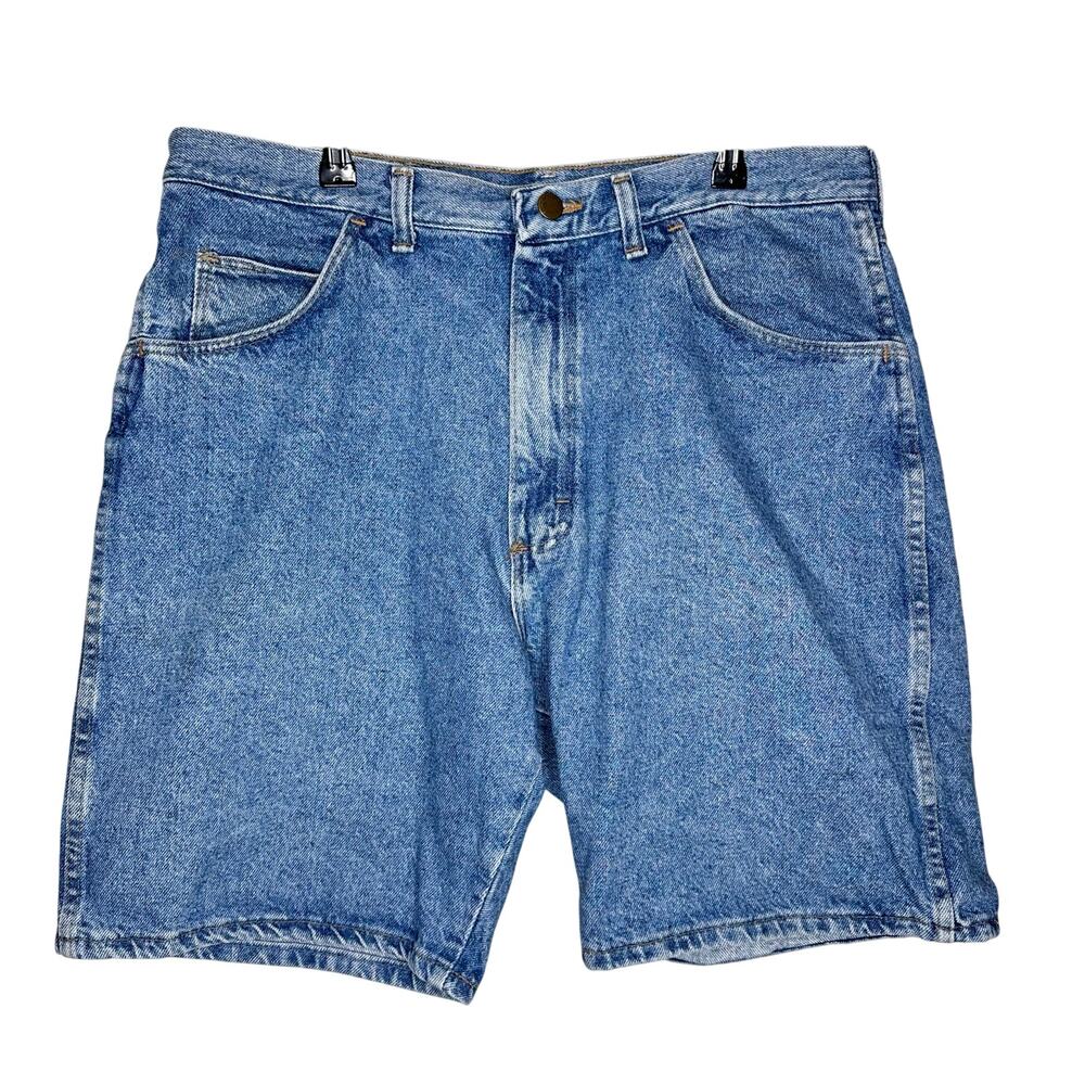 Vintage Wrangler Denim Blue Jean Shorts Jorts USA Made Mens Size 36